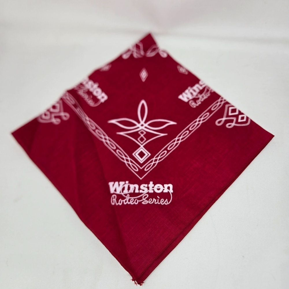 Winston Rodeo Series Bandana Red 21" x 12" Vintage Unused in Original Plastic